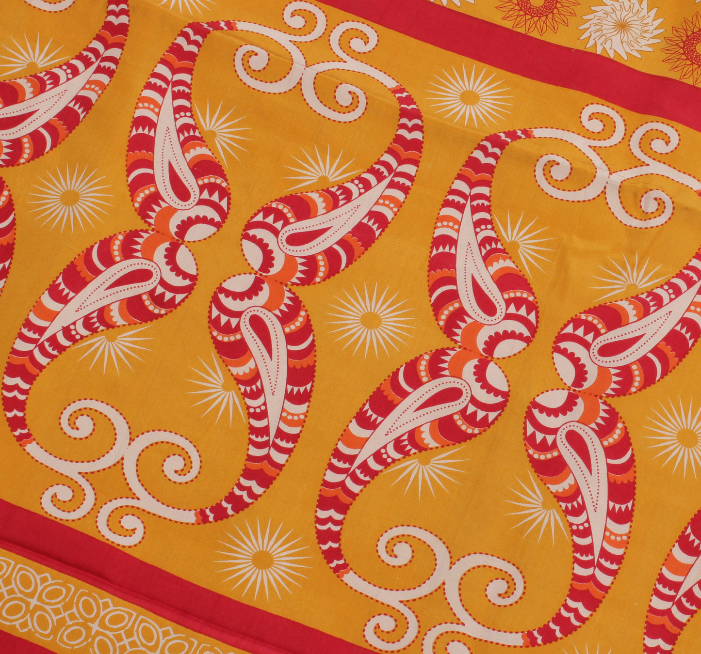 Sushila Vintage Yellow Saree 100% Pure Crepe Silk Printed Floral Soft Fabric