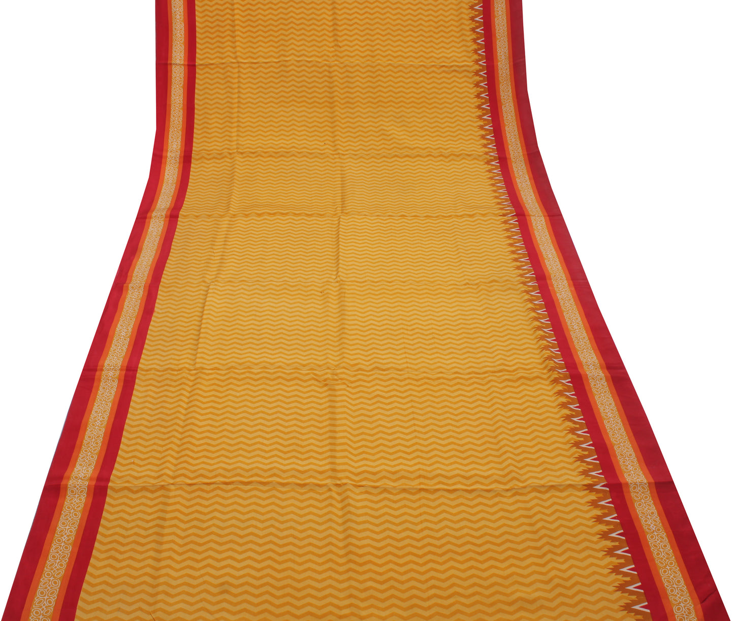 Sushila Vintage Yellow Saree 100% Pure Crepe Silk Printed Floral Soft Fabric