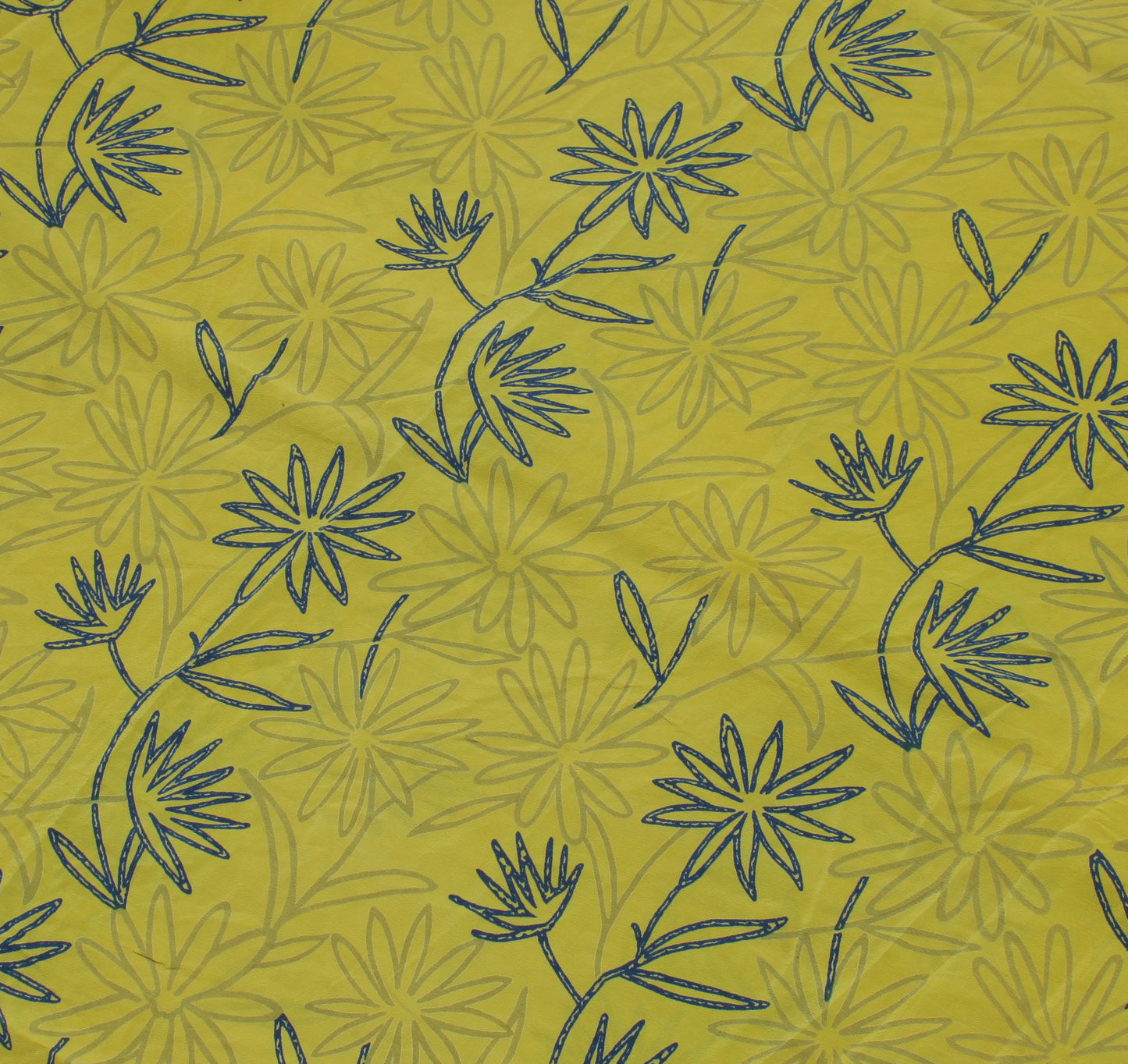 Sushila Vintage Green Saree 100% Pure Crepe Silk Printed Floral Soft Sari Fabric