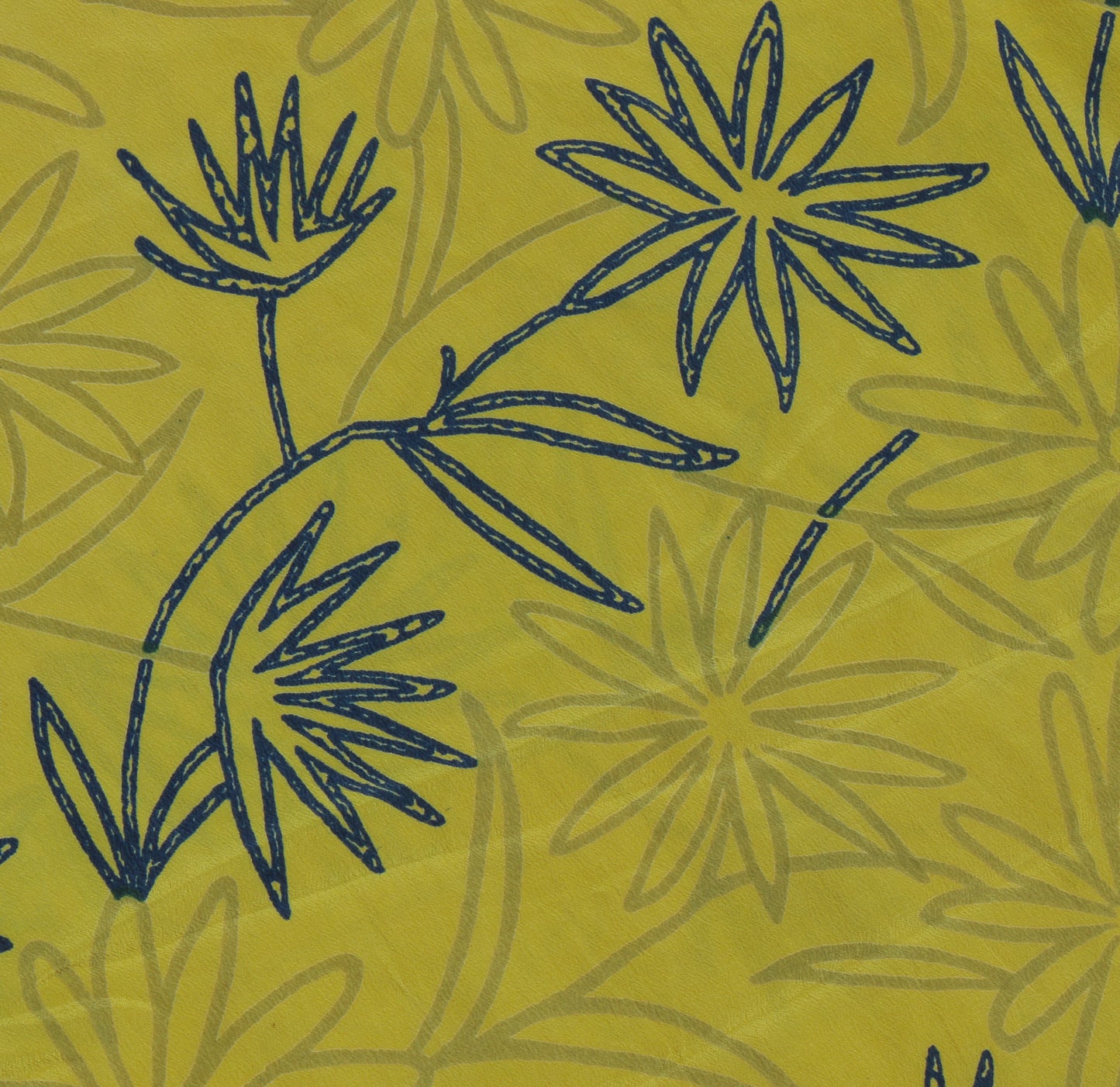 Sushila Vintage Green Saree 100% Pure Crepe Silk Printed Floral Soft Sari Fabric