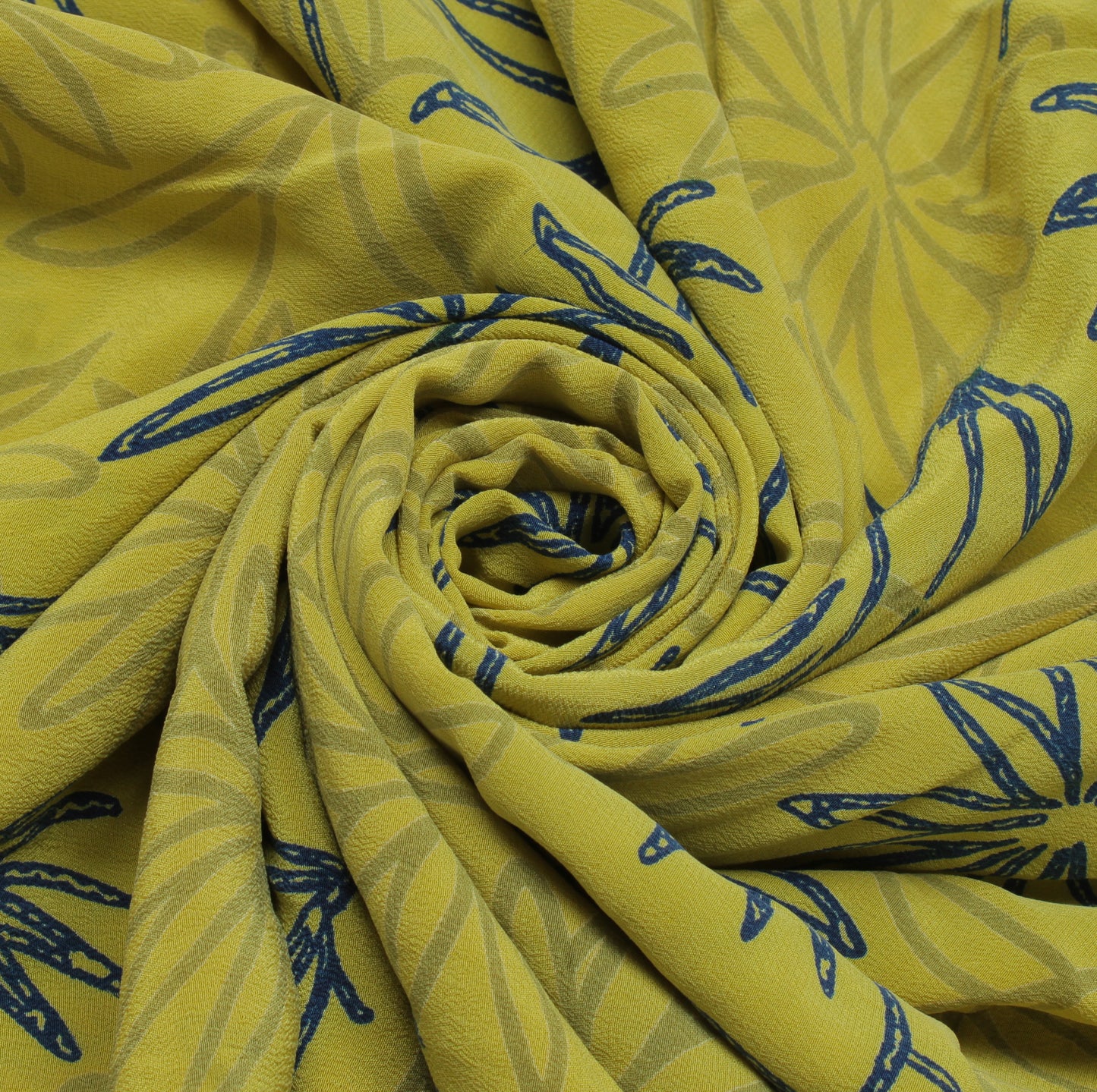 Sushila Vintage Green Saree 100% Pure Crepe Silk Printed Floral Soft Sari Fabric