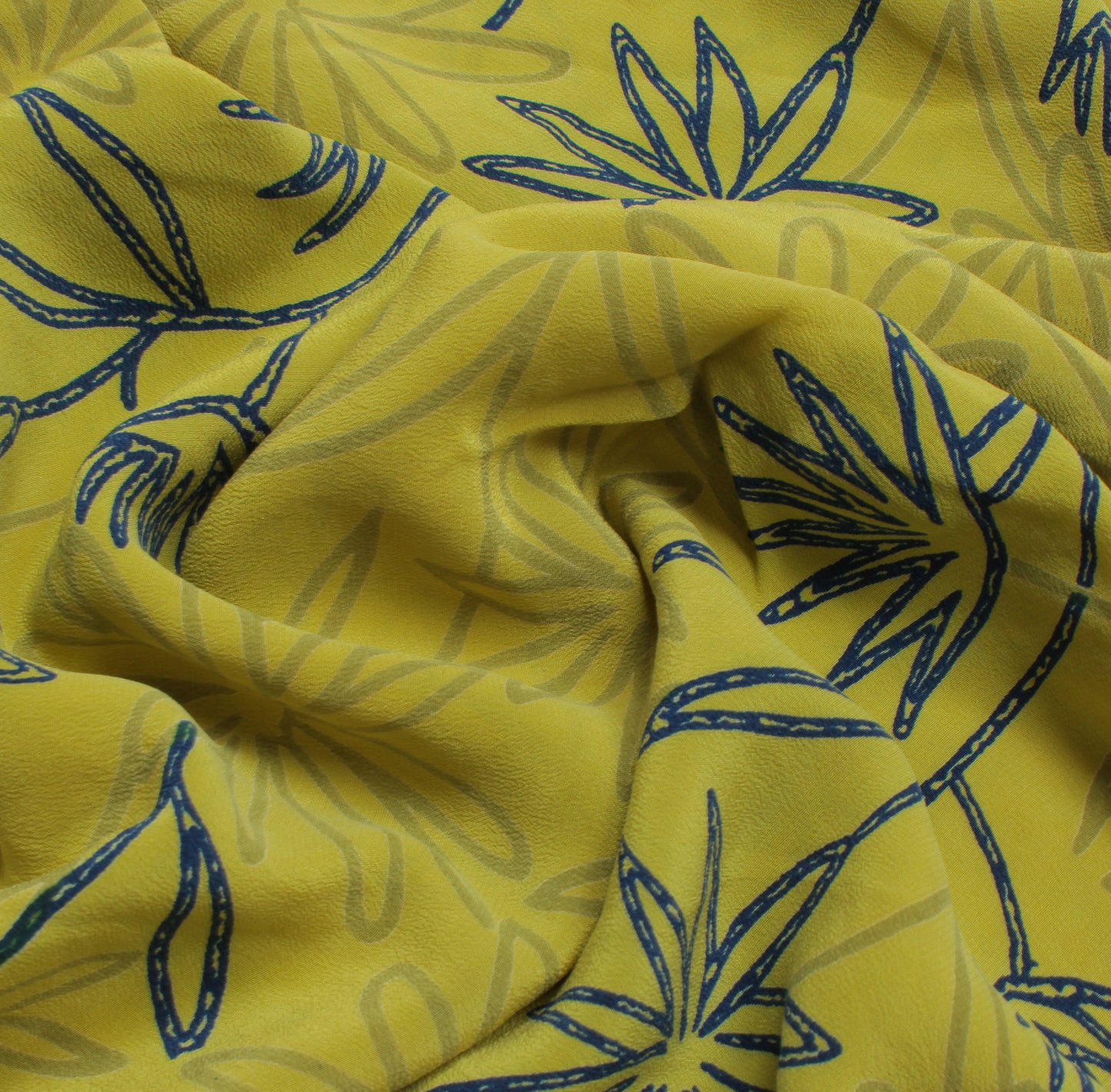 Sushila Vintage Green Saree 100% Pure Crepe Silk Printed Floral Soft Sari Fabric