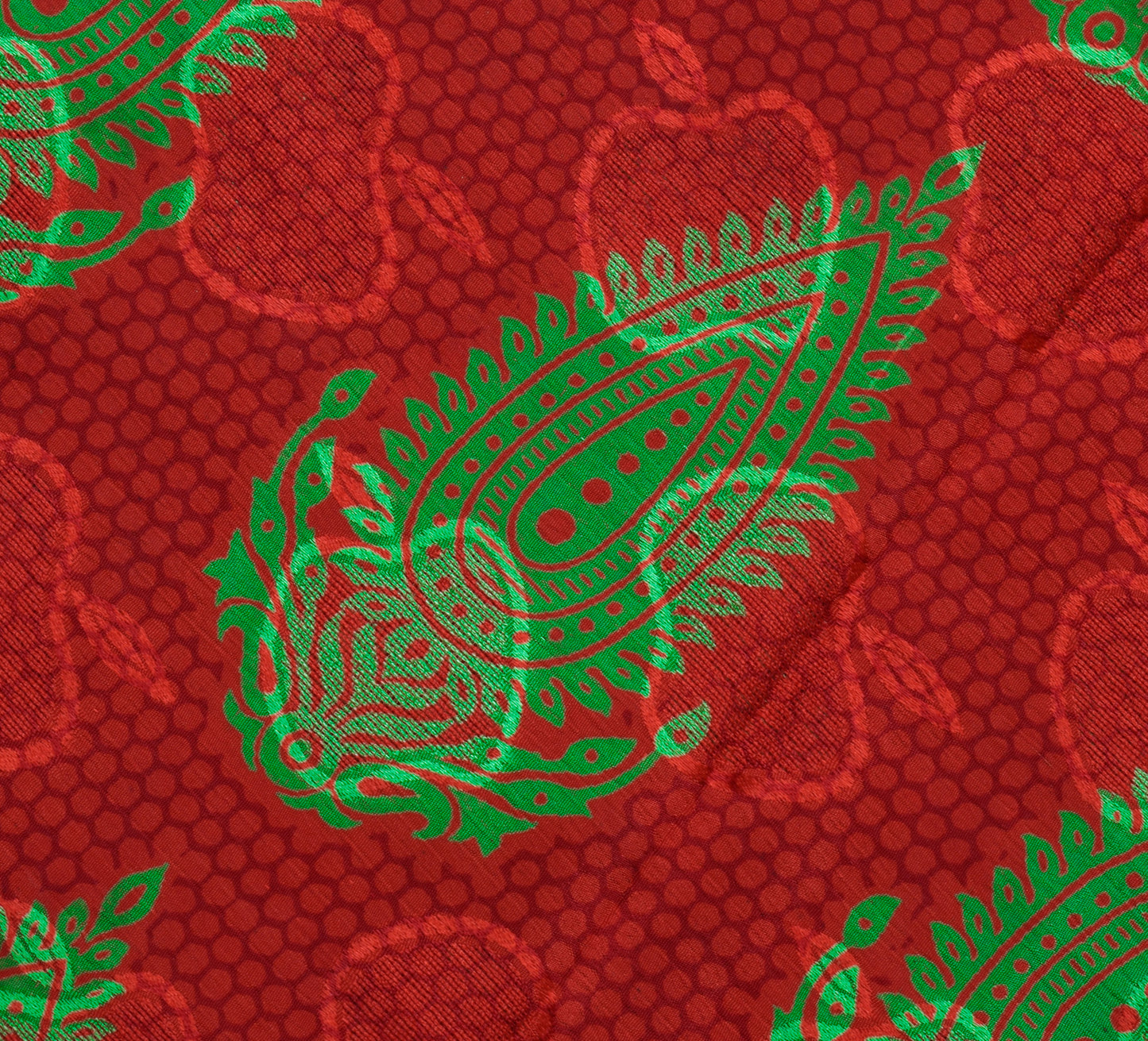 Sushila Vintage Red Saree Blend Crepe Silk Printed Floral Soft Craft Fabric