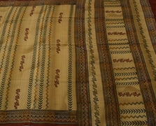 Sushila Vintage Brown Saree 100% Pure Crepe Silk Printed Floral Soft Fabric