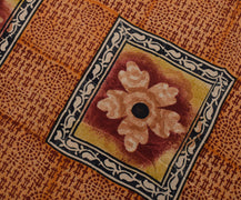Sushila Vintage Indian Saree 100% Pure Crepe Silk Printed Paisley Soft Fabric