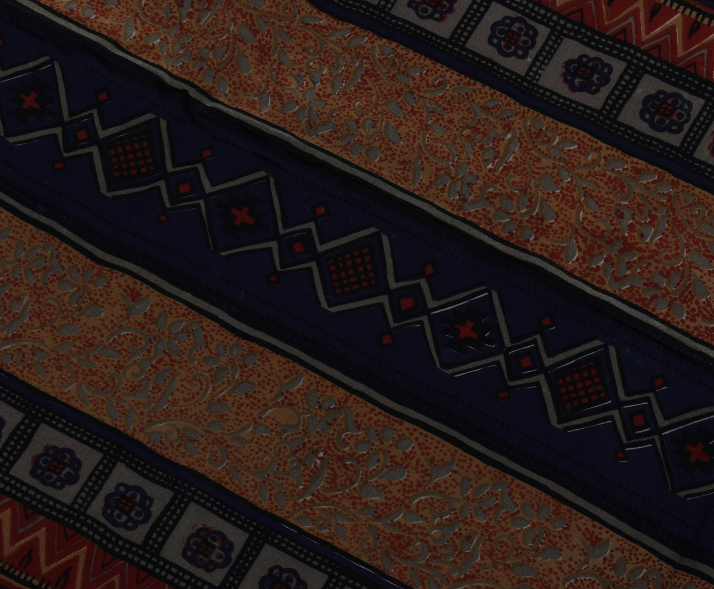 Sushila Vintage Indian Saree 100% Pure Crepe Silk Printed Floral Soft Fabric