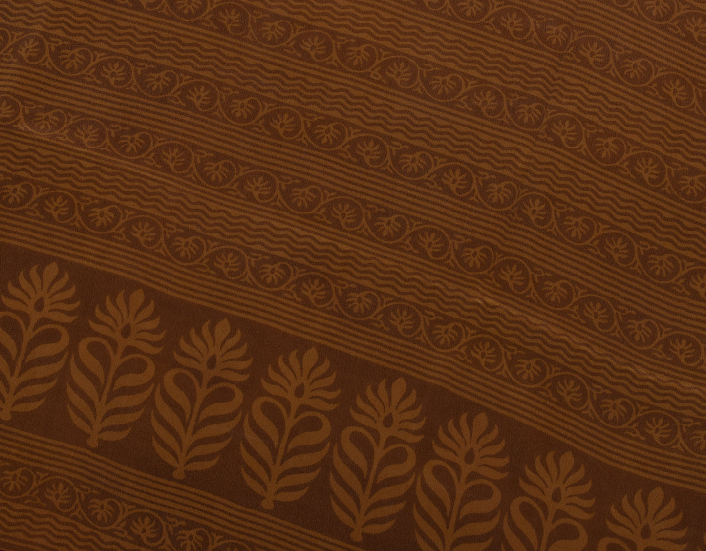 Sushila Vintage Indian Saree 100% Pure Crepe Silk Printed Floral Soft Fabric