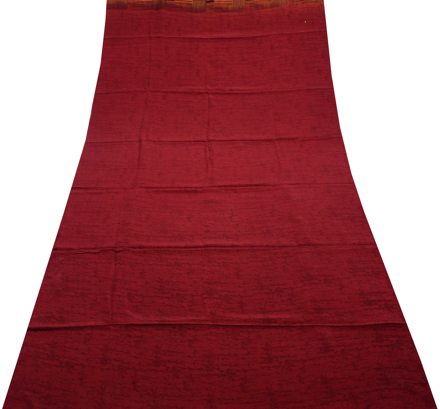 Sushila Vintage Orange Saree 100% Pure Crepe Silk Printed 5 Yard  Soft Fabric