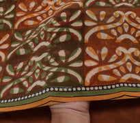 Sushila Vintage Indian Saree 100% Pure Crepe Silk Printed Floral Soft Fabric