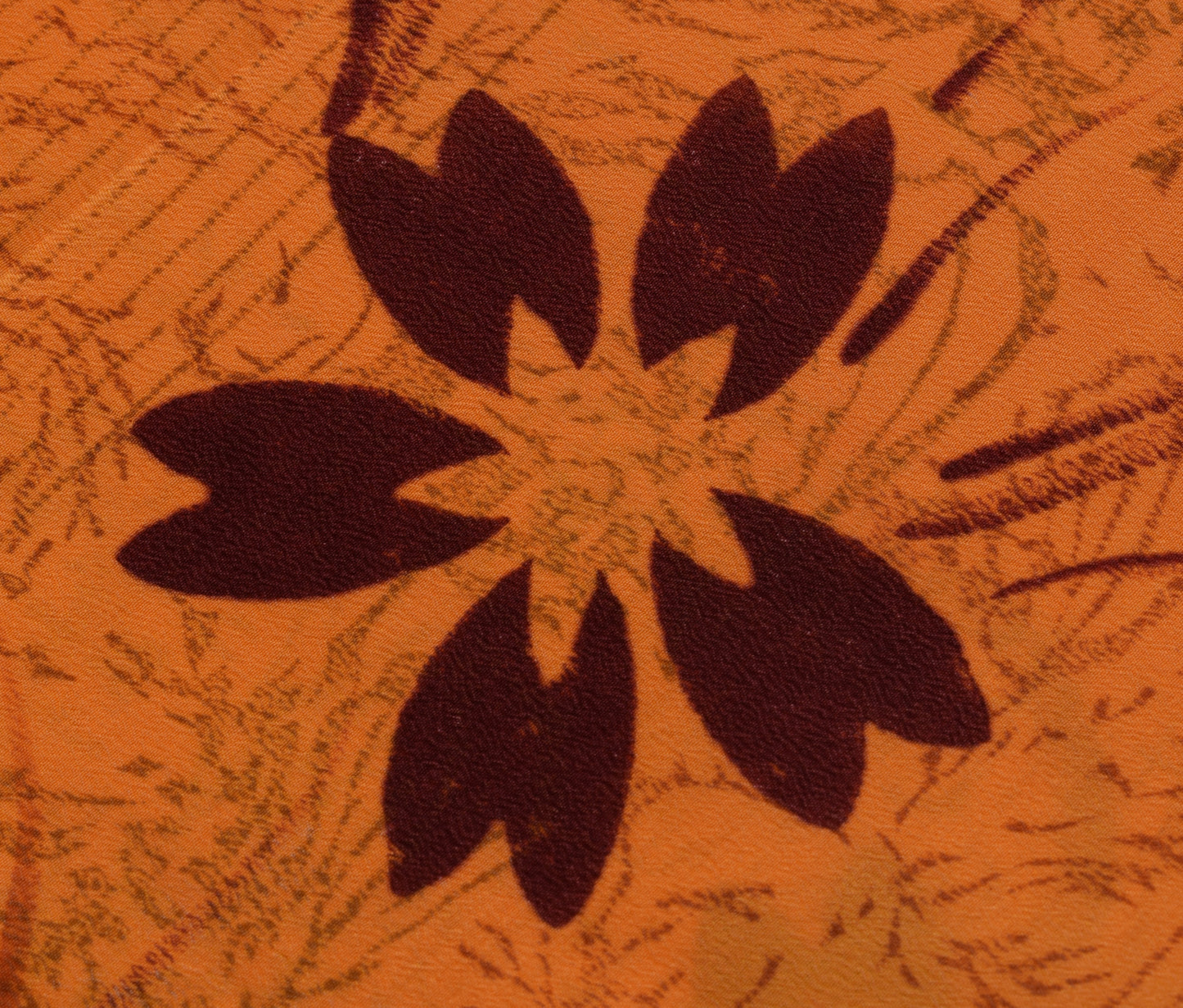 Sushila Vintage Indian Saree 100% Pure Crepe Silk Printed Floral Soft Fabric