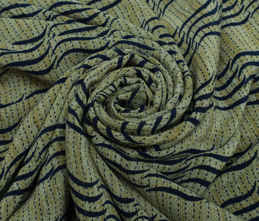 Sushila Vintage Green Saree 100% Pure Crepe Silk Printed 5 Yard  Soft Fabric