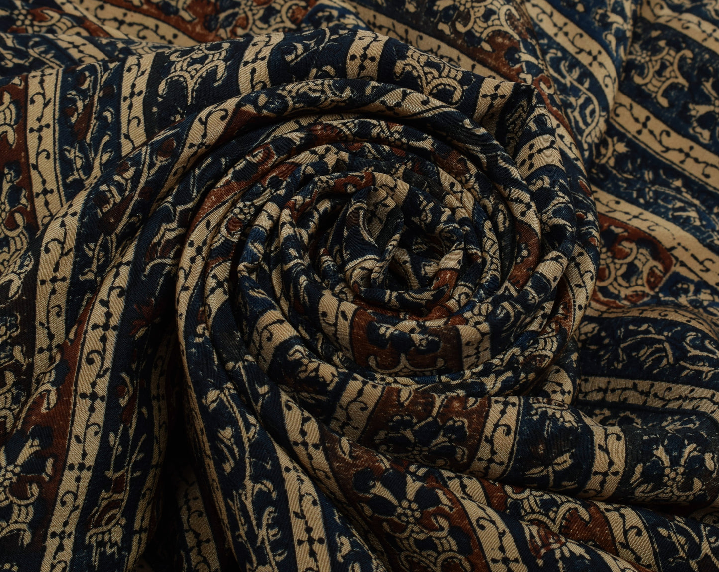 Sushila Vintage Indian Saree 100% Pure Crepe Silk Printed Floral Soft Fabric