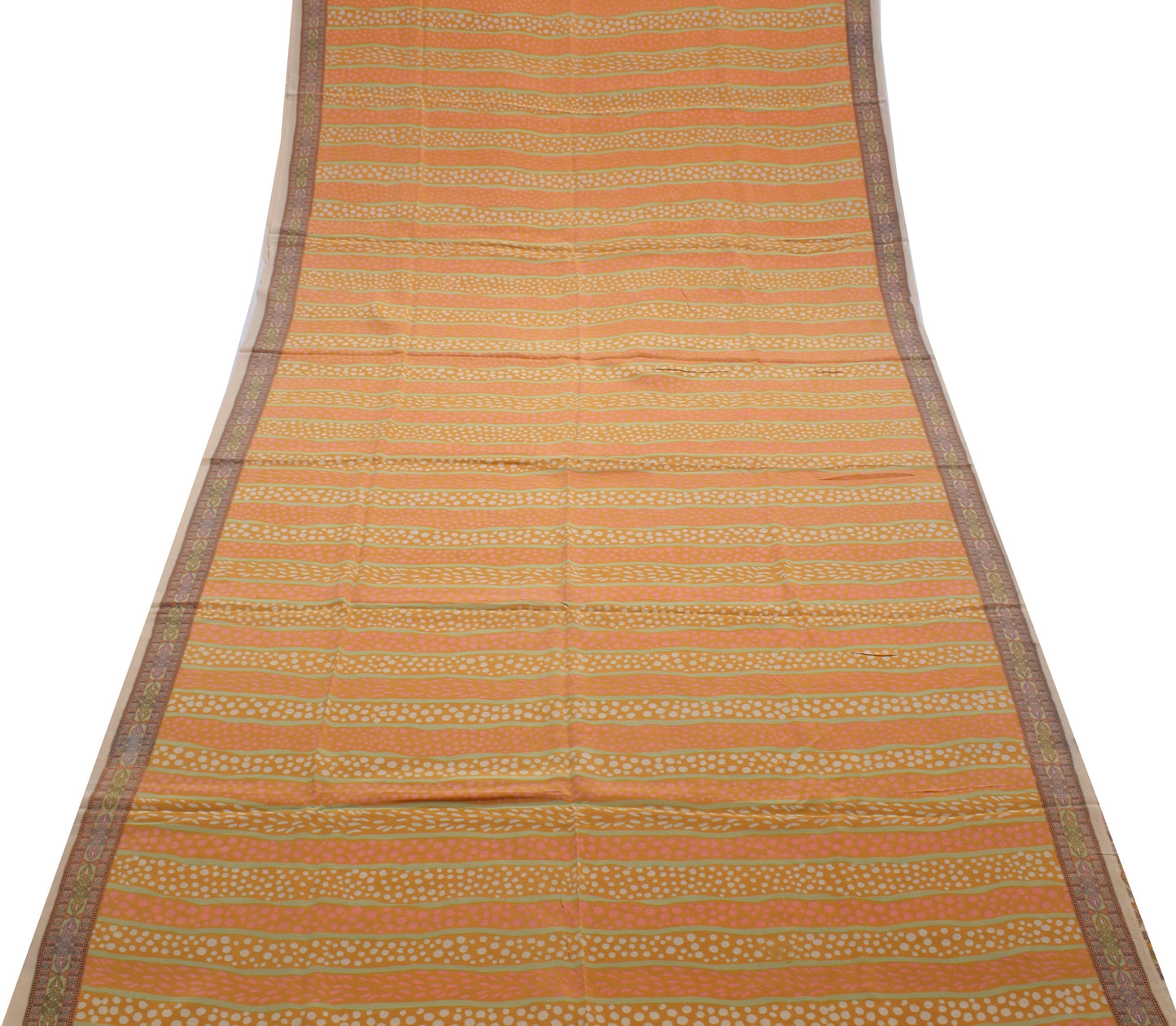 Sushila Vintage Indian Saree 100% Pure Crepe Silk Printed Soft 5 Yard Fabric