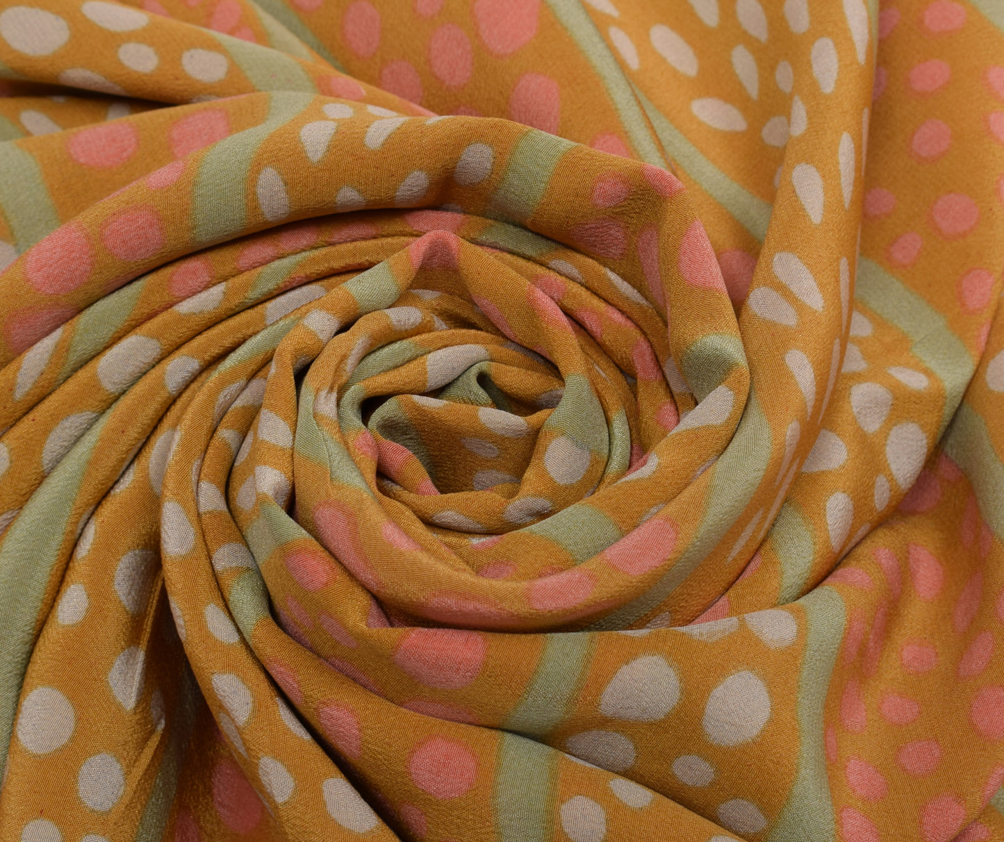 Sushila Vintage Indian Saree 100% Pure Crepe Silk Printed Soft 5 Yard Fabric