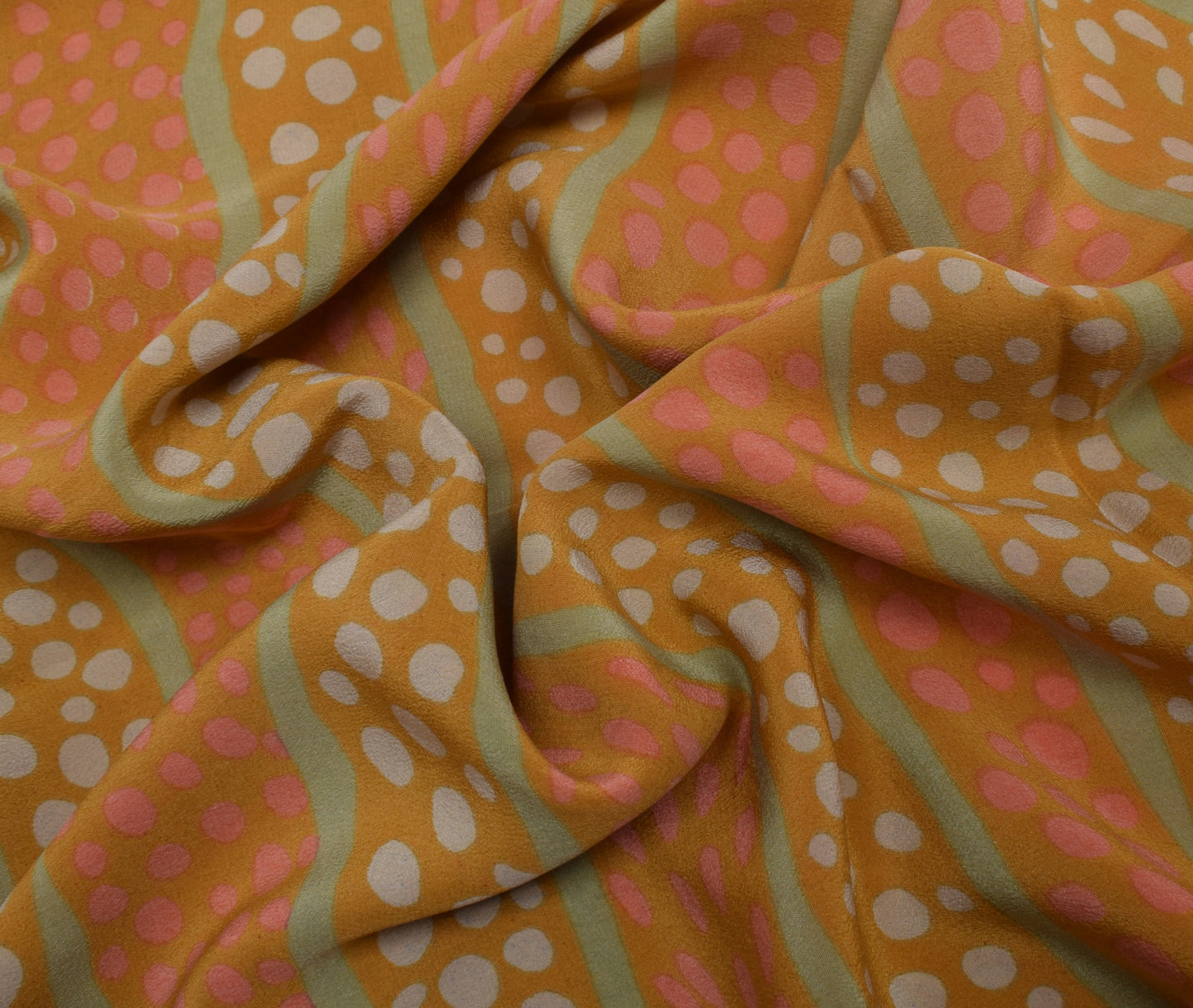 Sushila Vintage Indian Saree 100% Pure Crepe Silk Printed Soft 5 Yard Fabric