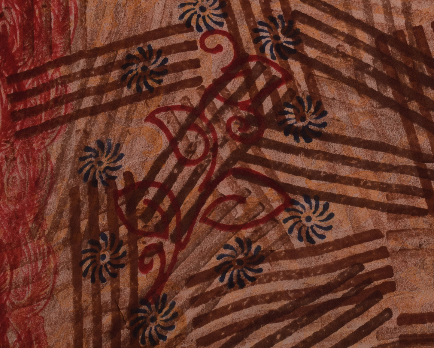 Sushila Vintage Indian Saree 100% Pure Crepe Silk Printed 5 Yard Soft Fabric