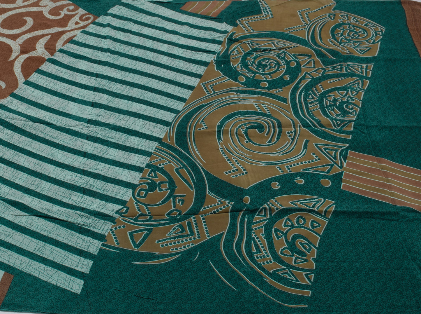 Sushila Vintage Indian Saree 100% Pure Crepe Silk Printed Soft Craft 5 YD Fabric