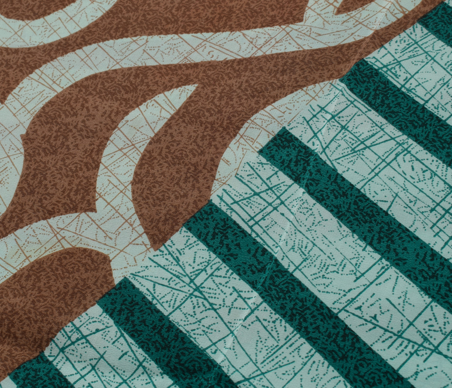 Sushila Vintage Indian Saree 100% Pure Crepe Silk Printed Soft Craft 5 YD Fabric