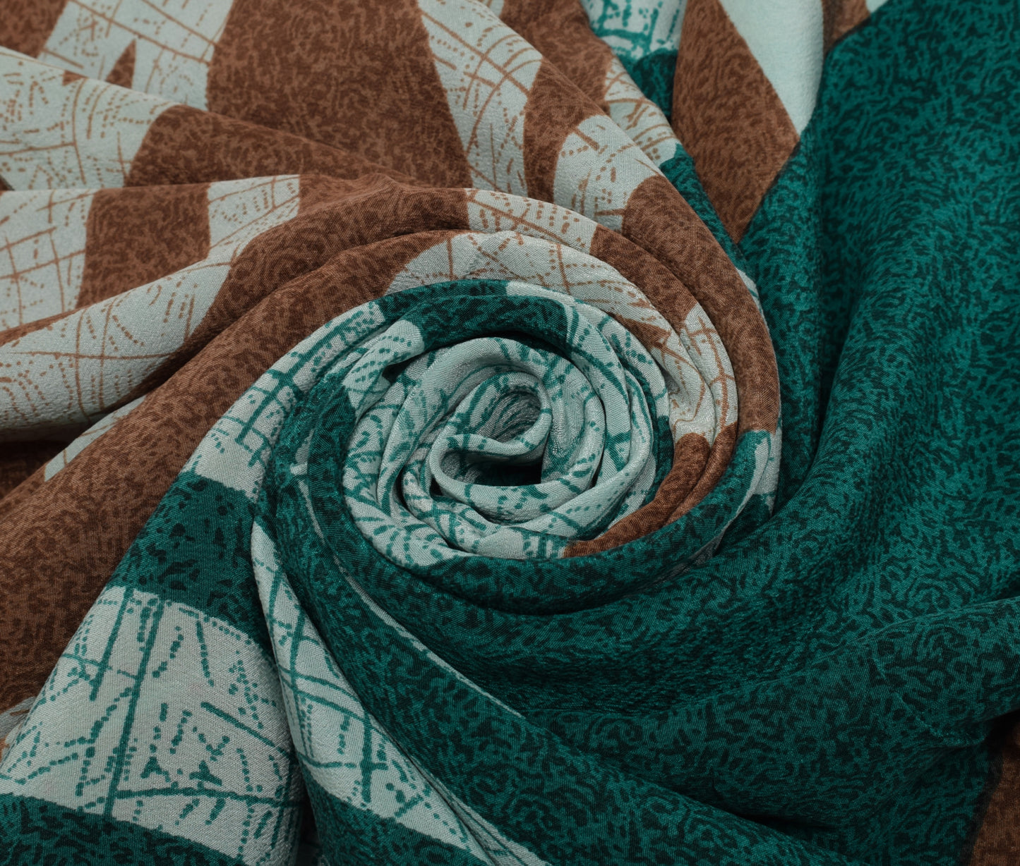 Sushila Vintage Indian Saree 100% Pure Crepe Silk Printed Soft Craft 5 YD Fabric