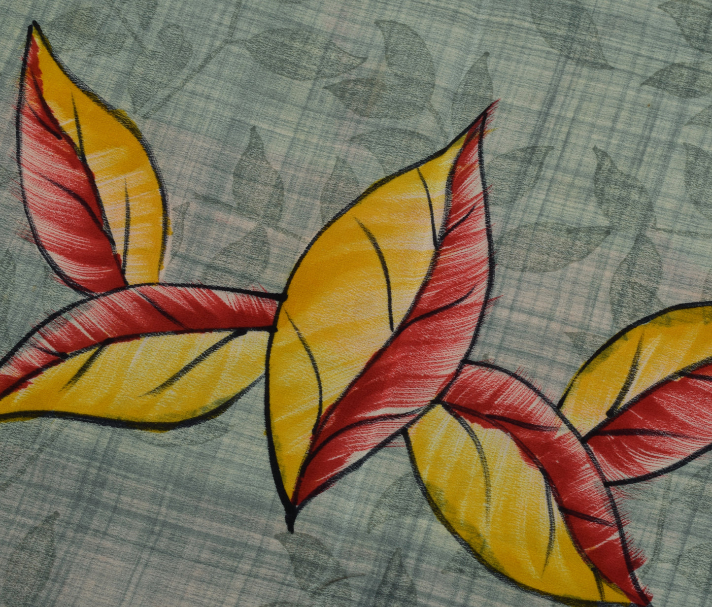 Sushila Vintage Indian Saree 100% Pure Crepe Silk Printed 5 Yard Soft Fabric