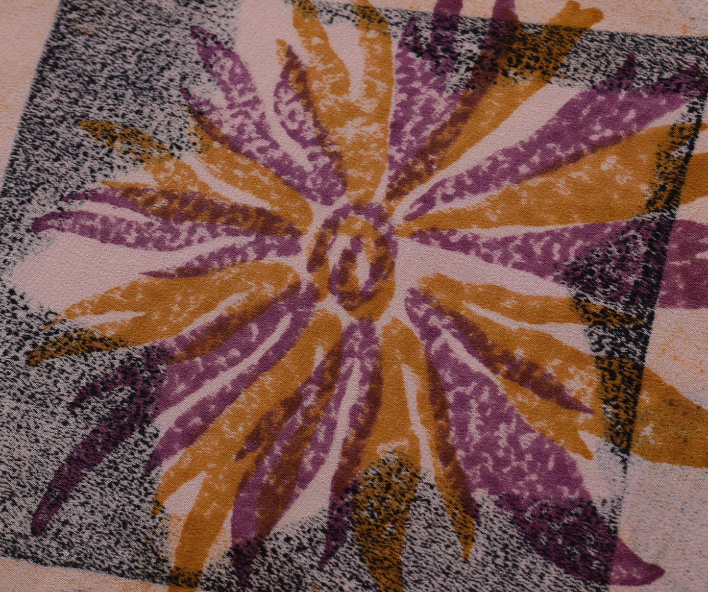 Sushila Vintage Pink Saree 100% Pure Crepe Silk Printed Floral Soft Fabric