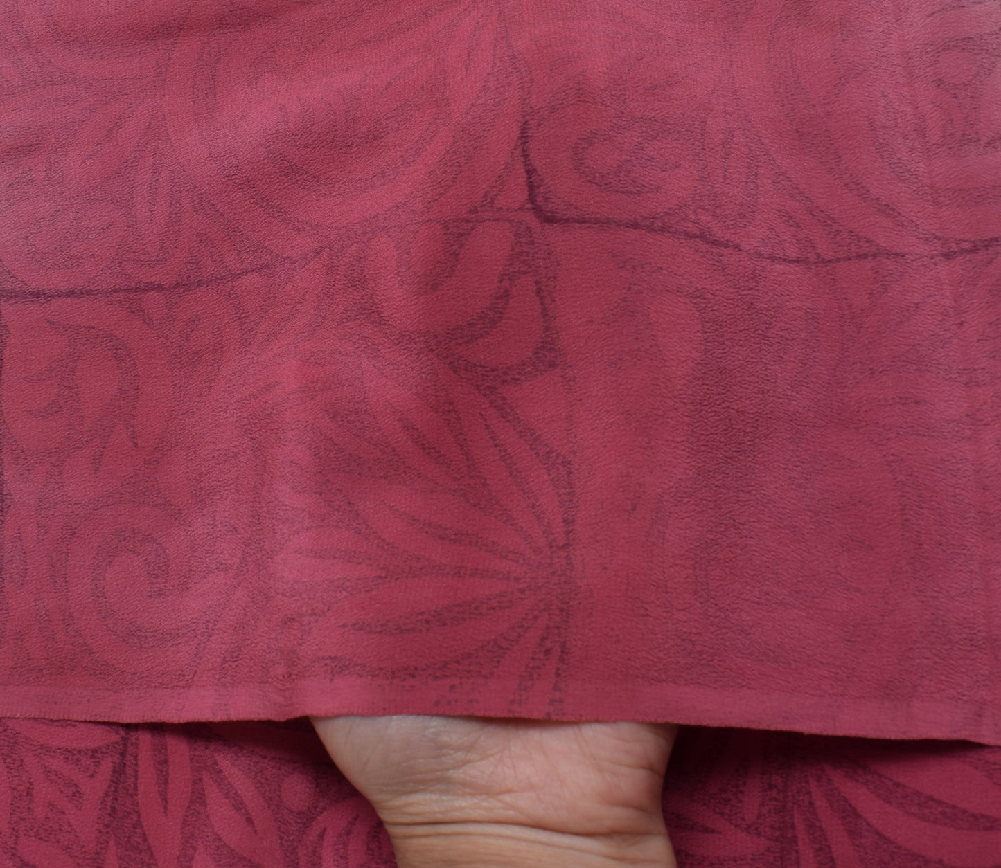 Sushila Vintage Pink Saree 100% Pure Crepe Silk Printed Floral Soft Fabric