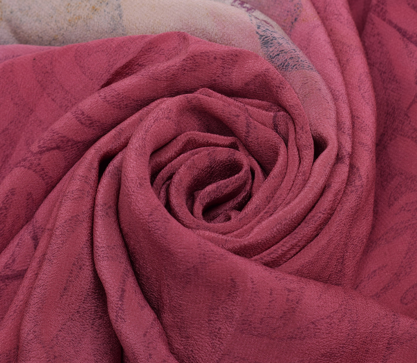 Sushila Vintage Pink Saree 100% Pure Crepe Silk Printed Floral Soft Fabric