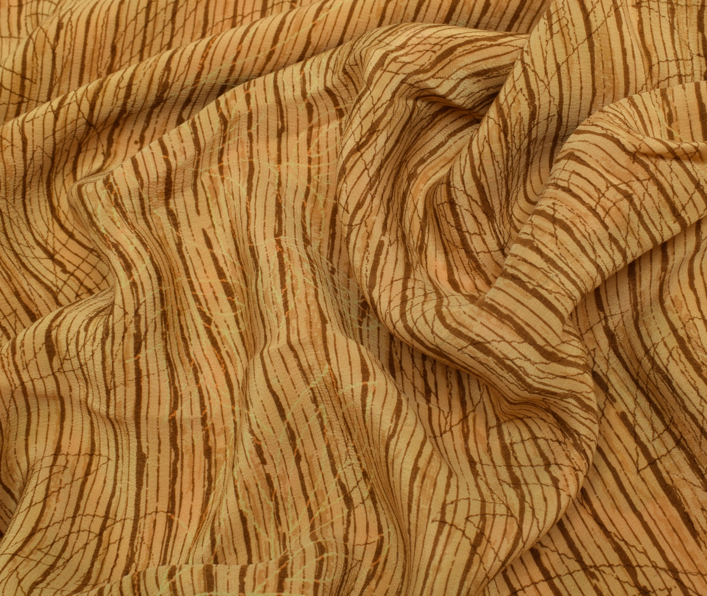 Sushila Vintage Indian Saree 100% Pure Crepe Silk Printed Floral Soft Fabric