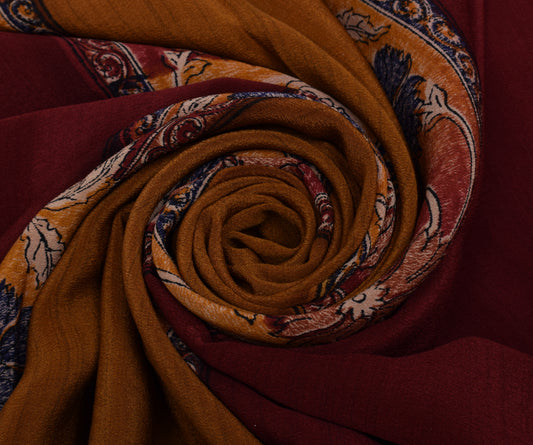 Sushila Vintage MultiColor Saree 100% Pure Crepe Silk Printed Floral Soft Fabric