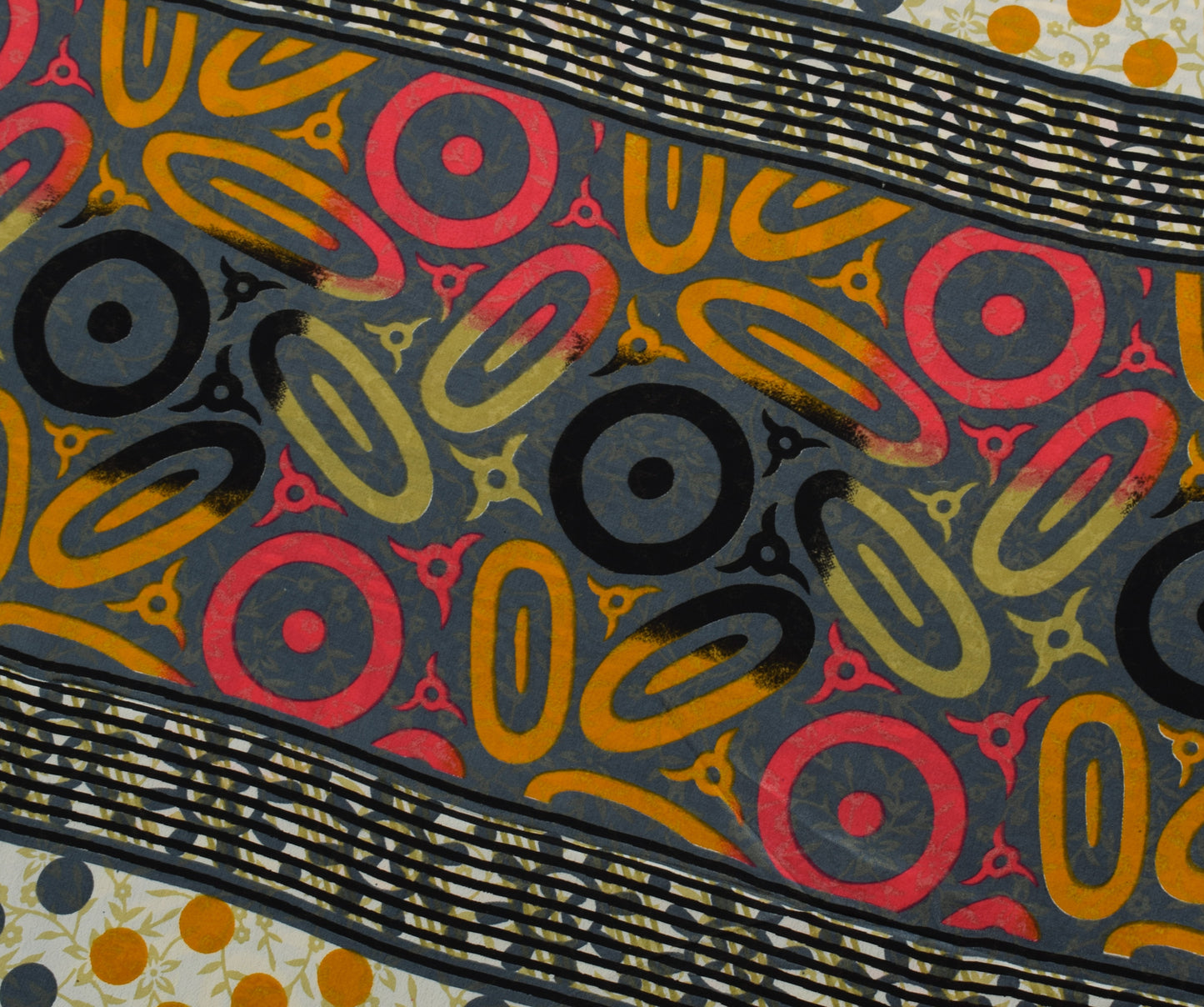 Sushila Vintage Cream Saree Blend Crepe Silk Printed Floral Soft Craft Fabric