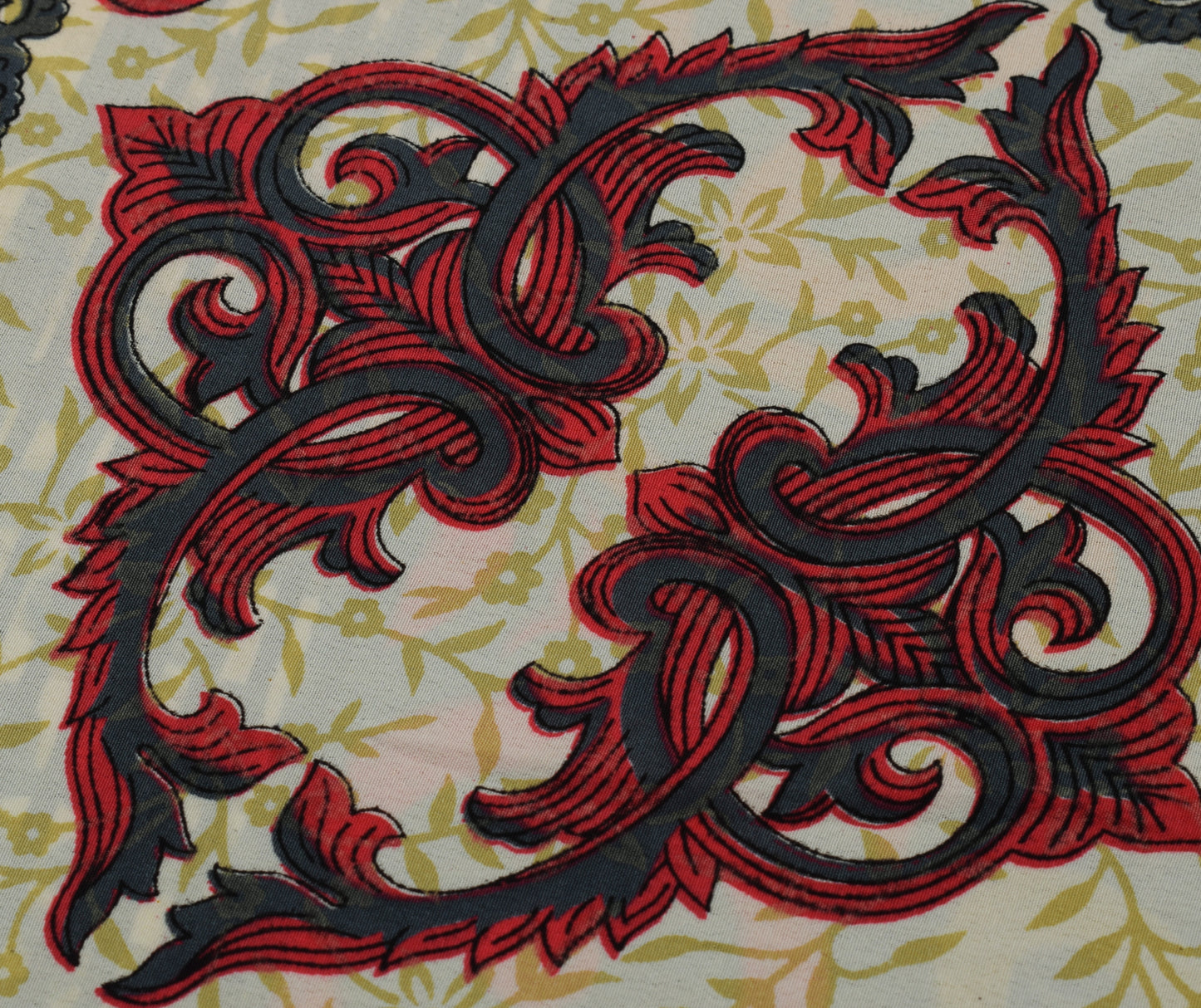 Sushila Vintage Cream Saree Blend Crepe Silk Printed Floral Soft Craft Fabric