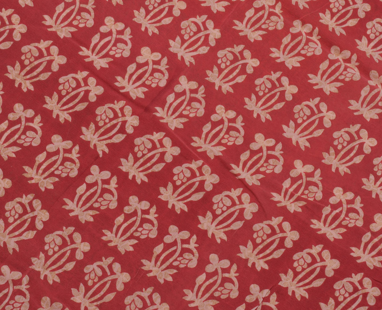 Sushila Vintage Pink Saree 100% Pure Crepe Silk Printed Floral Soft Fabric