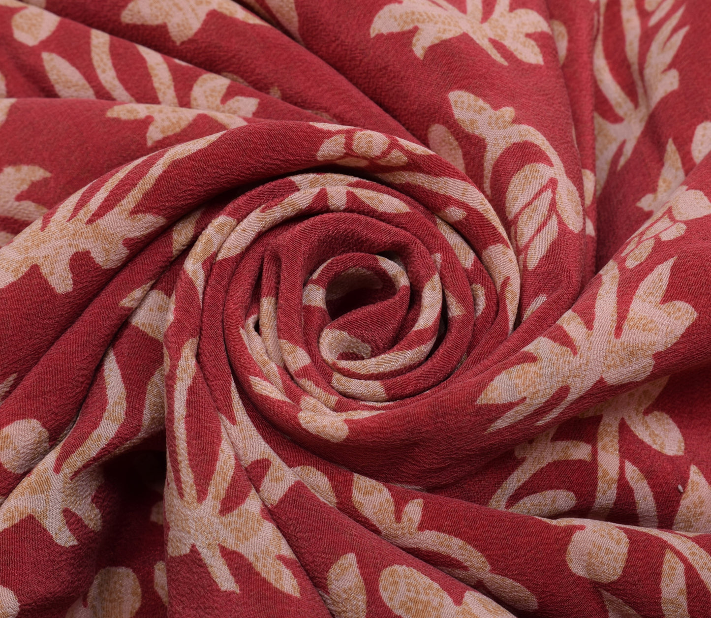 Sushila Vintage Pink Saree 100% Pure Crepe Silk Printed Floral Soft Fabric