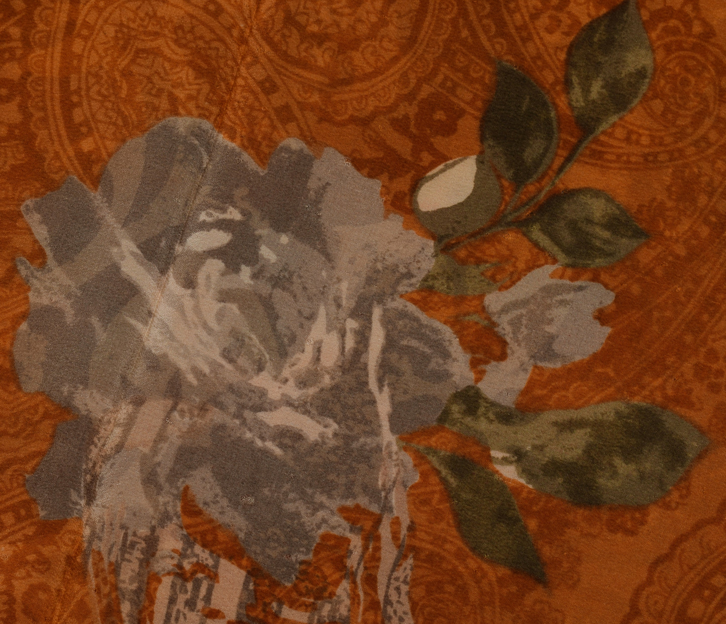 Sushila Vintage Indian Saree 100% Pure Crepe Silk Printed Floral Soft Fabric