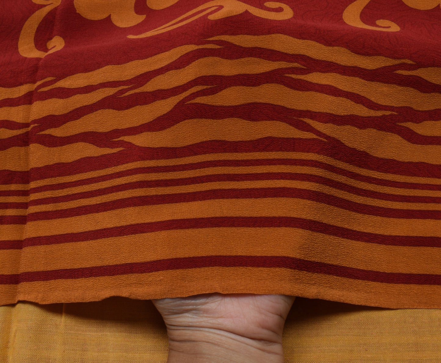 Sushila Vintage Maroon Saree 100% Pure Crepe Silk Printed Floral Soft Fabric