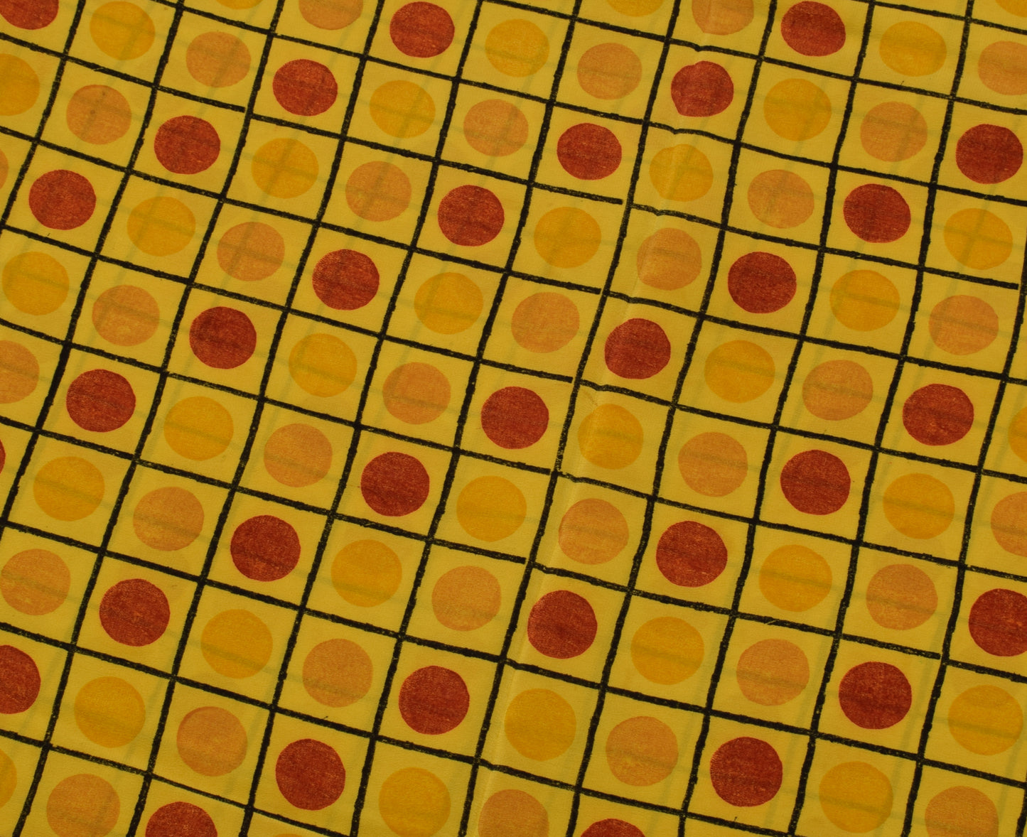 Sushila Vintage Yellow Saree 100% Pure Crepe Silk Printed 5 Yard Soft Fabric