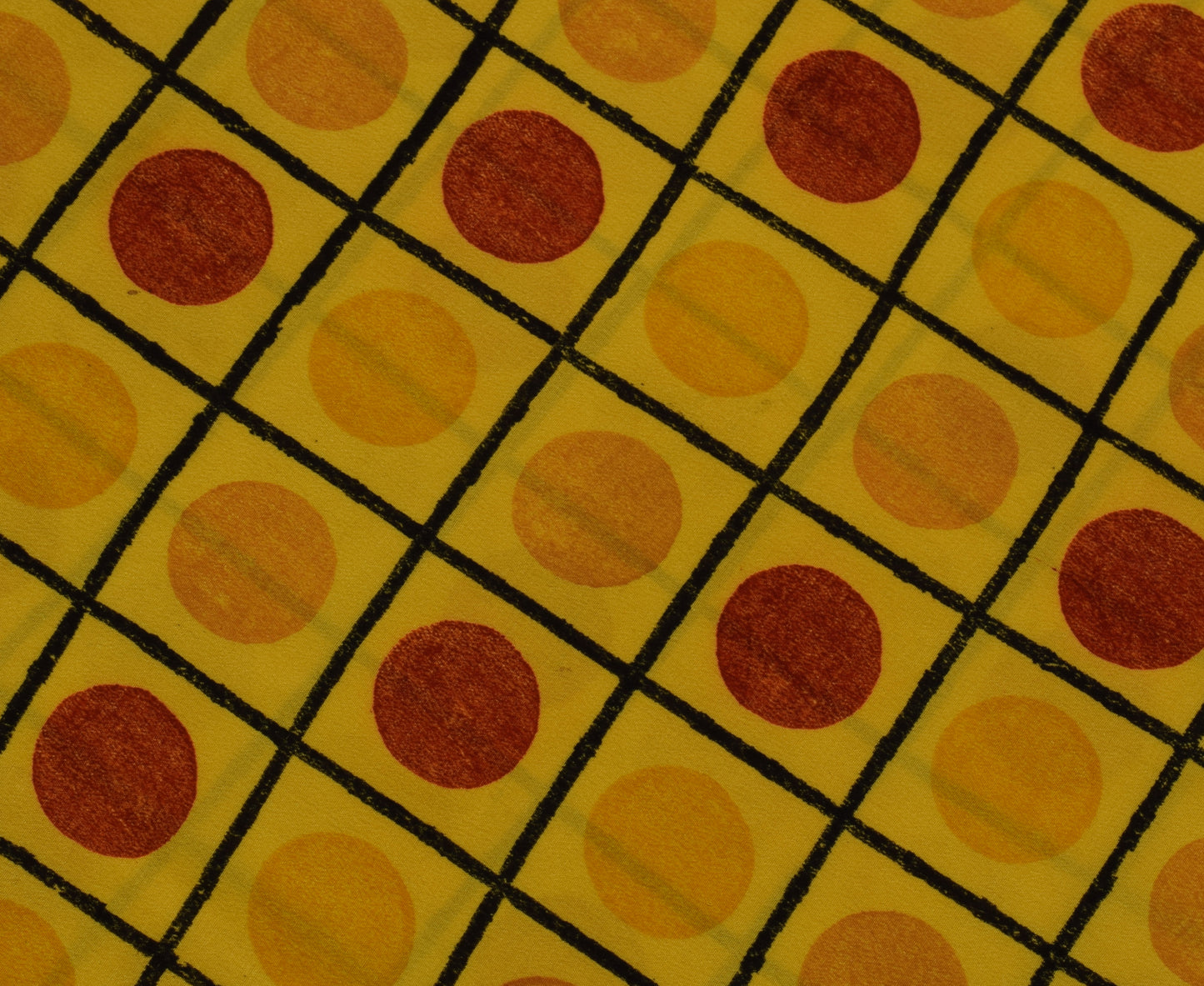 Sushila Vintage Yellow Saree 100% Pure Crepe Silk Printed 5 Yard Soft Fabric