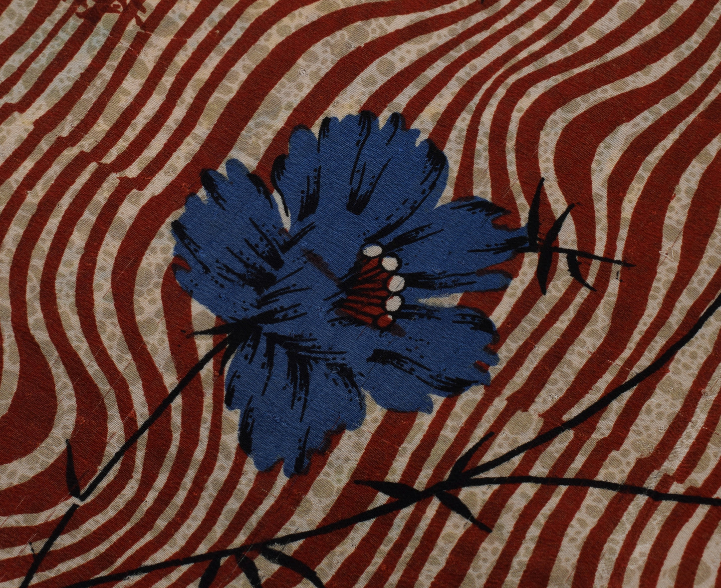 Sushila Vintage Cream Saree 100% Pure Crepe Silk Printed Floral Soft Fabric