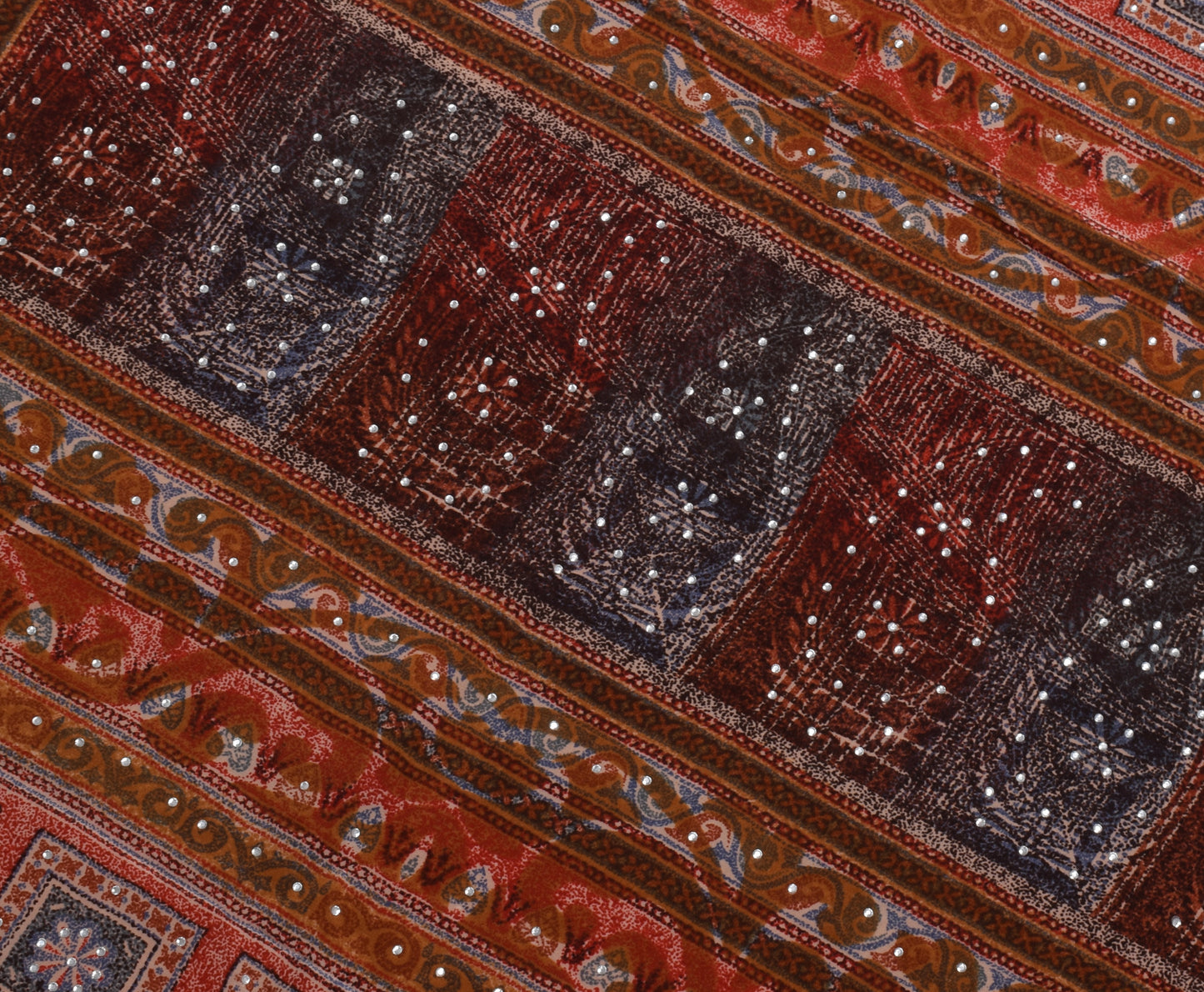 Sushila Vintage Indian Saree 100% Pure Crepe Silk Printed 5 Yard Soft Fabric