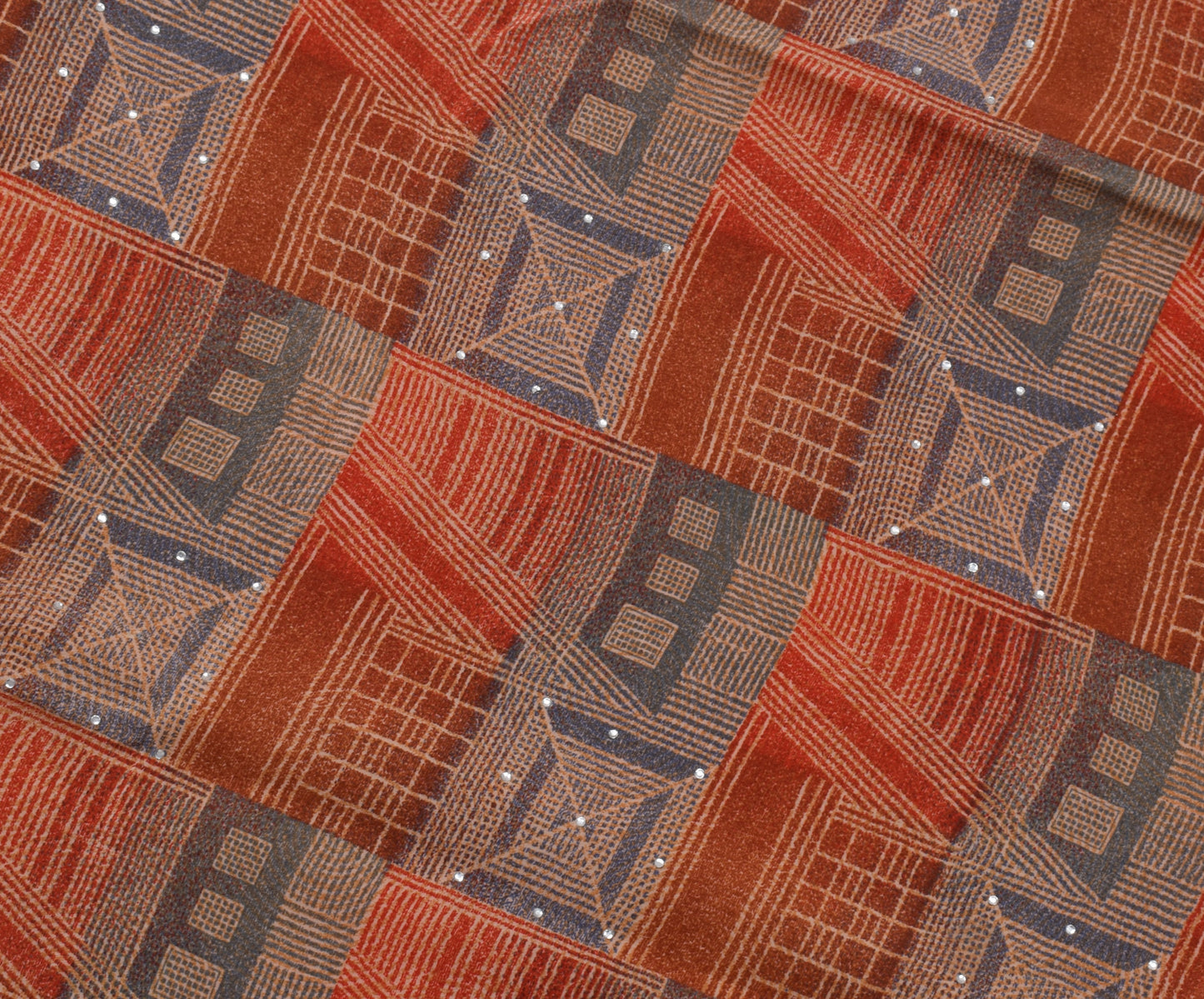 Sushila Vintage Indian Saree 100% Pure Crepe Silk Printed 5 Yard Soft Fabric