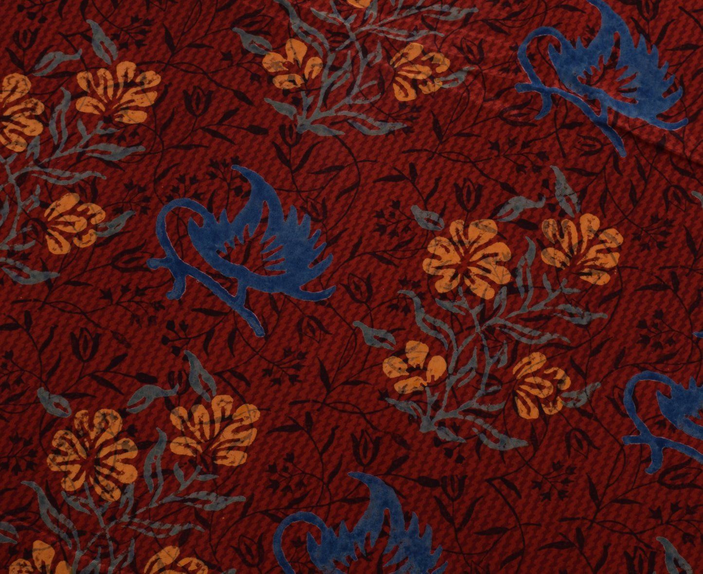 Sushila Vintage Indian Saree 100% Pure Crepe Silk Printed 5 Yard Soft Fabric