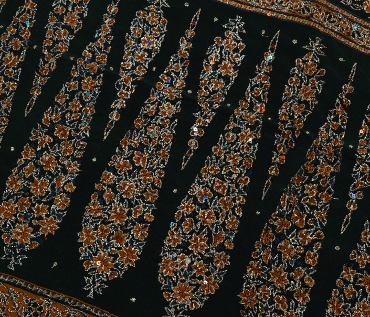 Sushila Vintage Light Brown Saree Pure Crepe Silk Printed Floral Soft Fabric