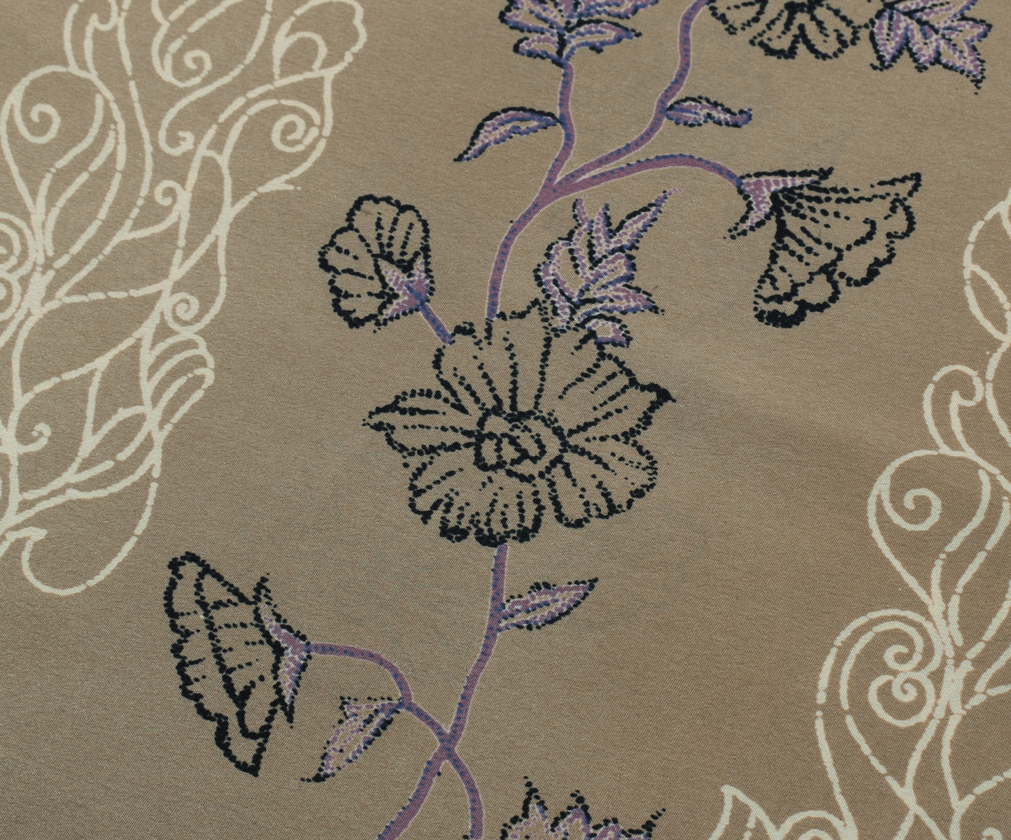 Sushila Vintage Indian Saree Blend Crepe Silk Printed Floral Soft 5 Yard Fabric