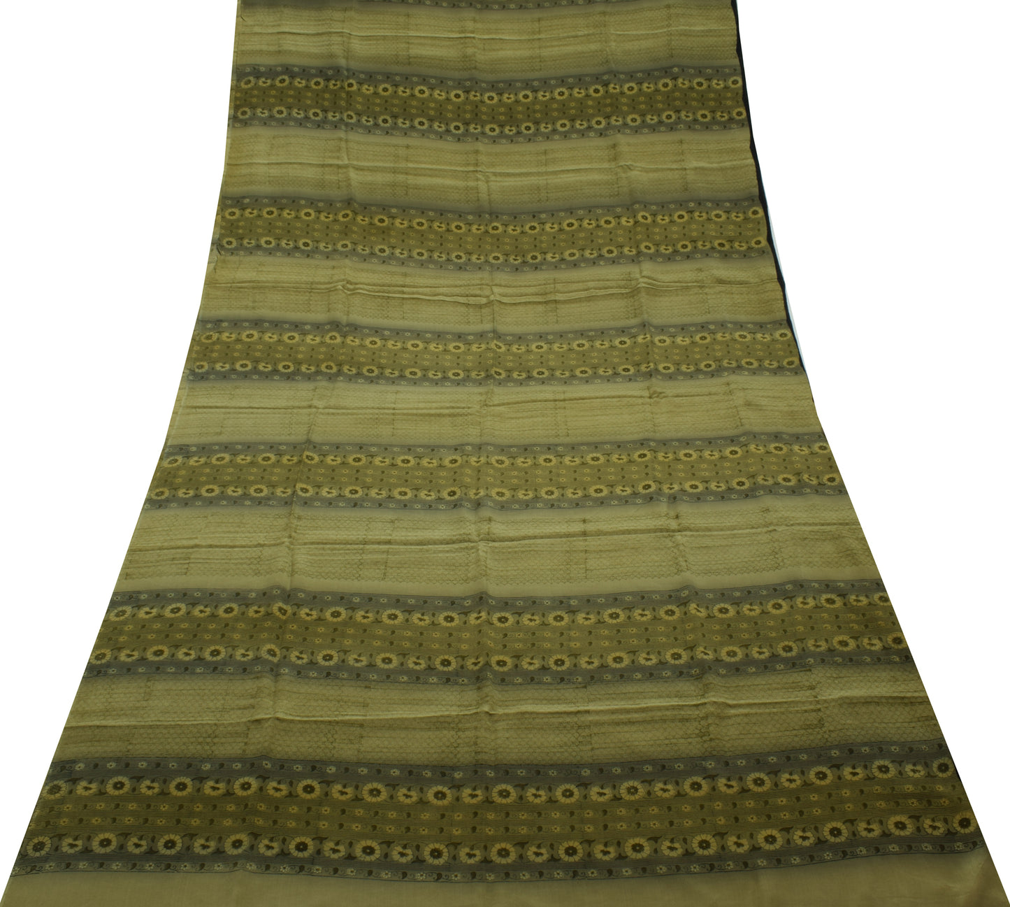 Sushila Vintage Indian Saree 100% Pure Crepe Silk Printed Floral Soft Fabric