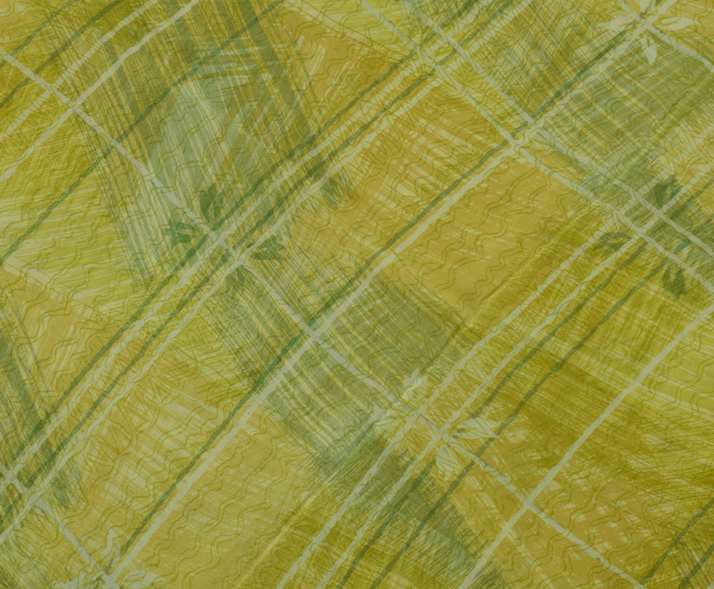 Sushila Vintage Green Saree 100% Pure Crepe Silk Printed 5 Yard Soft Fabric
