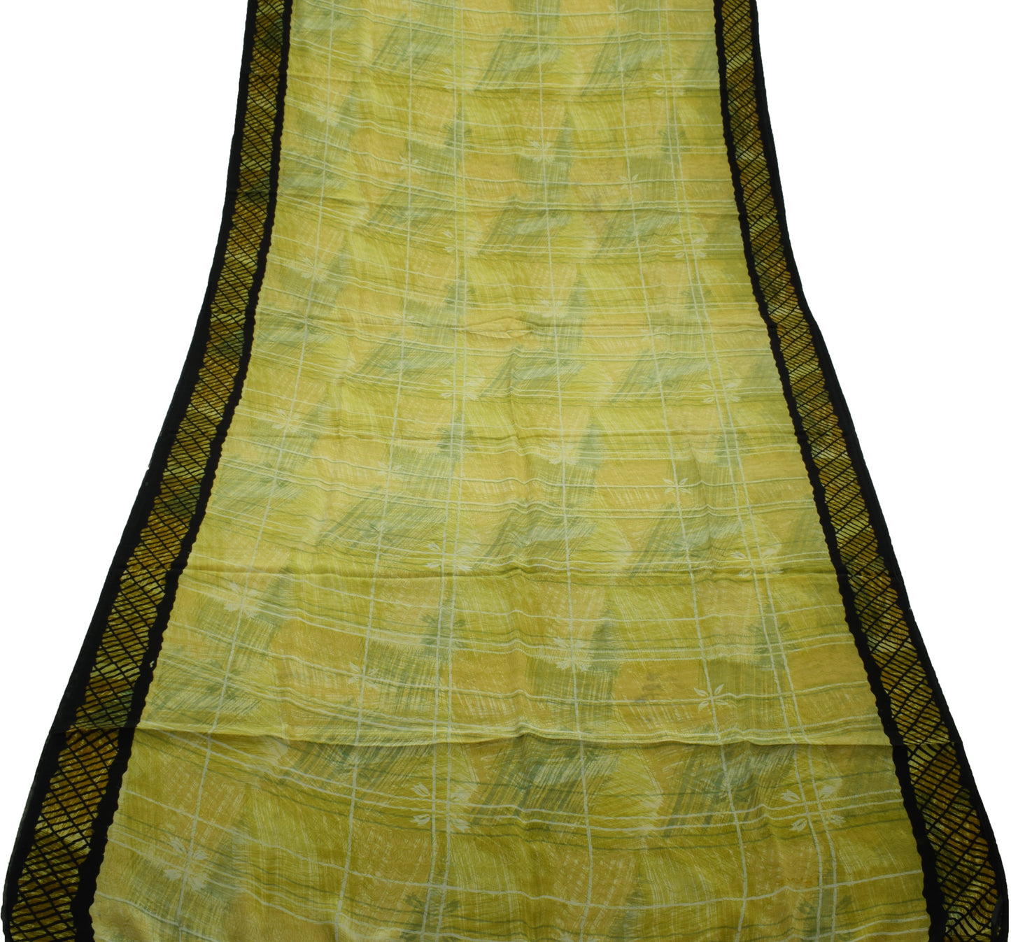 Sushila Vintage Green Saree 100% Pure Crepe Silk Printed 5 Yard Soft Fabric