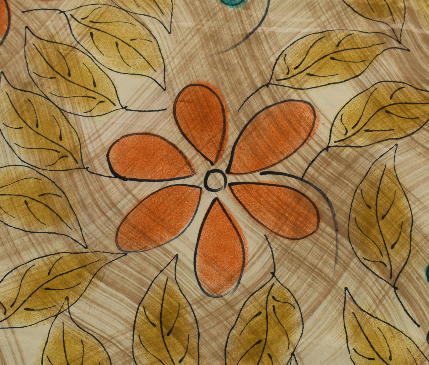 Sushila Vintage Green Saree 100% Pure Crepe Silk Printed Floral Soft Fabric