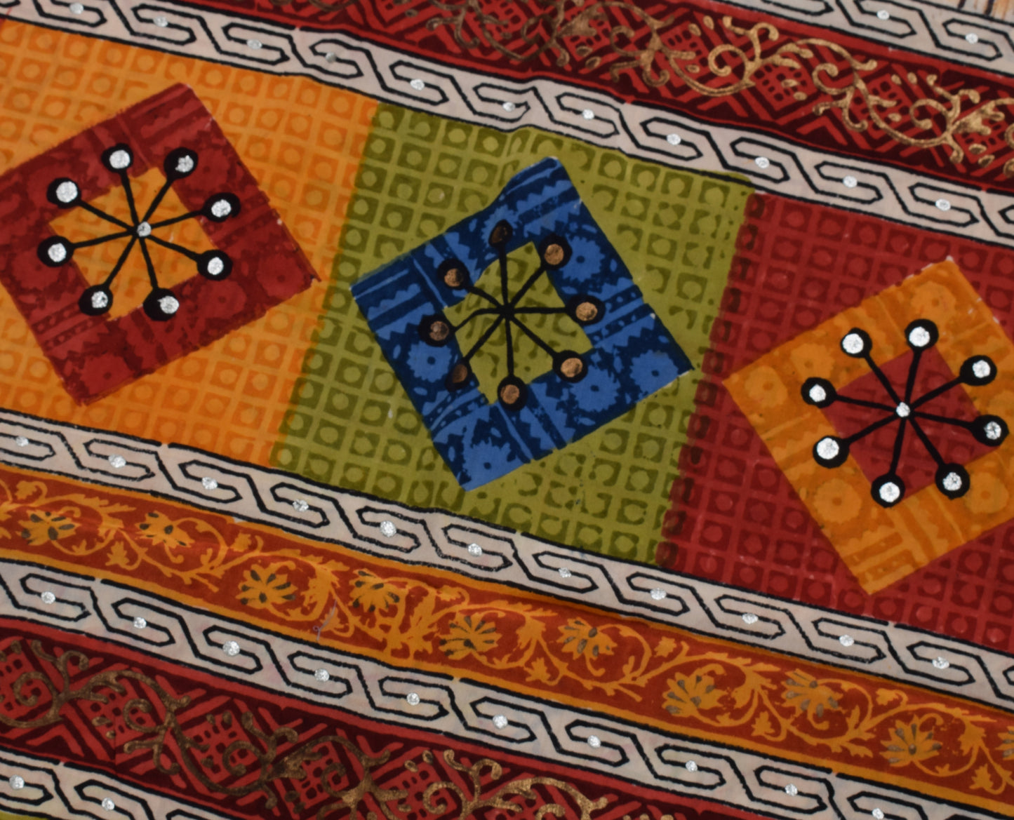 Sushila Vintage Multi-Color Saree Pure Crepe Silk Printed Floral Soft Fabric