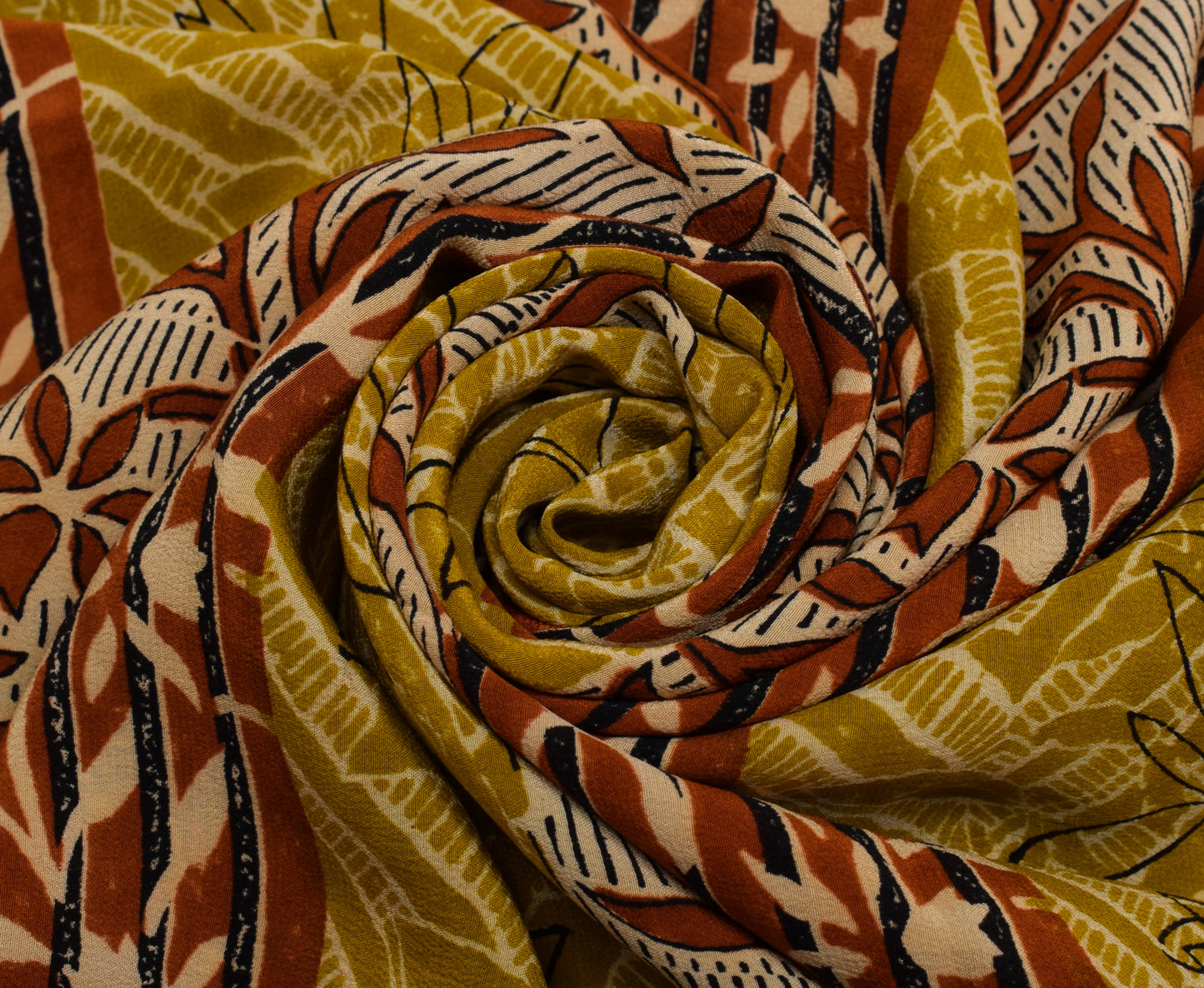 Sushila Vintage Green Saree 100% Pure Crepe Silk Printed Floral Soft Fabric