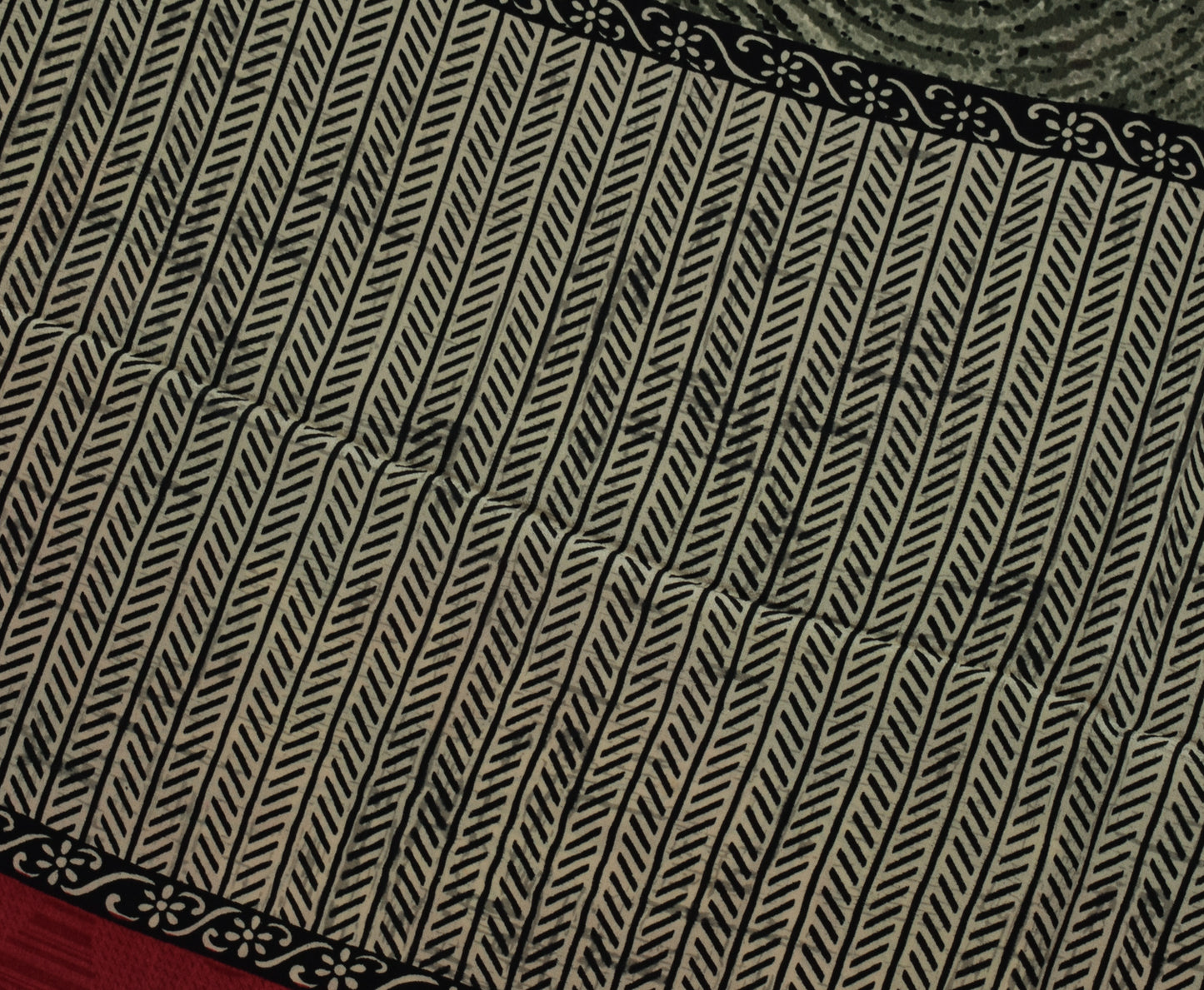 Sushila Vintage Indian Saree 100% Pure Crepe Silk Printed Floral Soft Fabric